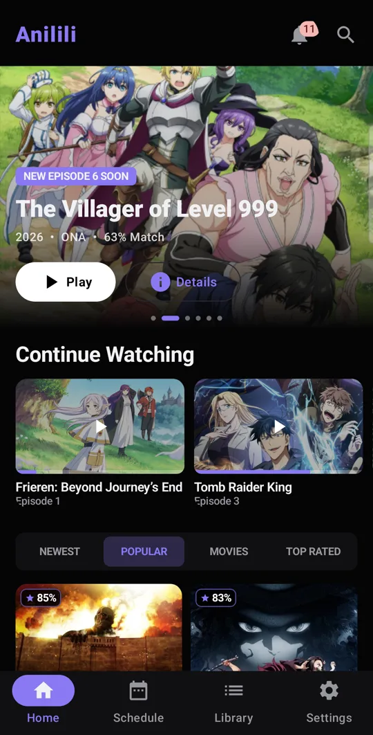 Home Screen